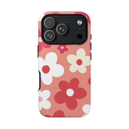 iPhone 17 Pro / Glossy Phone Case - ’Pink Daisy Pattern’ Phone Case
