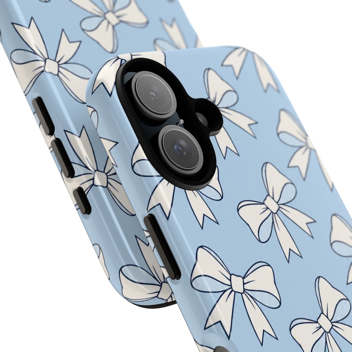 Chic Powder Blue Bow Pattern Phone Case