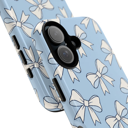 Chic Powder Blue Bow Pattern Phone Case
