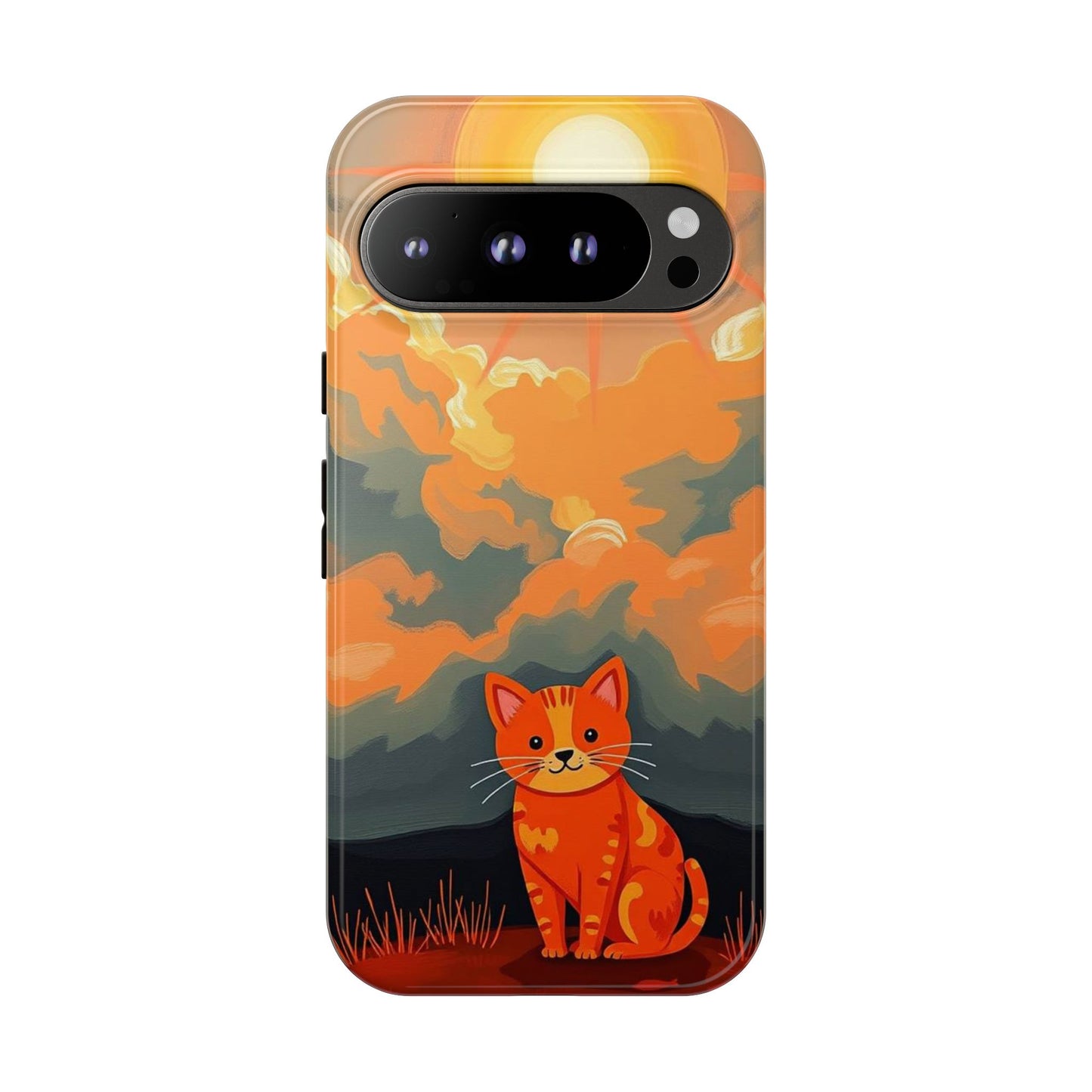 Acrylic Painting Style Cat Design Phone Case