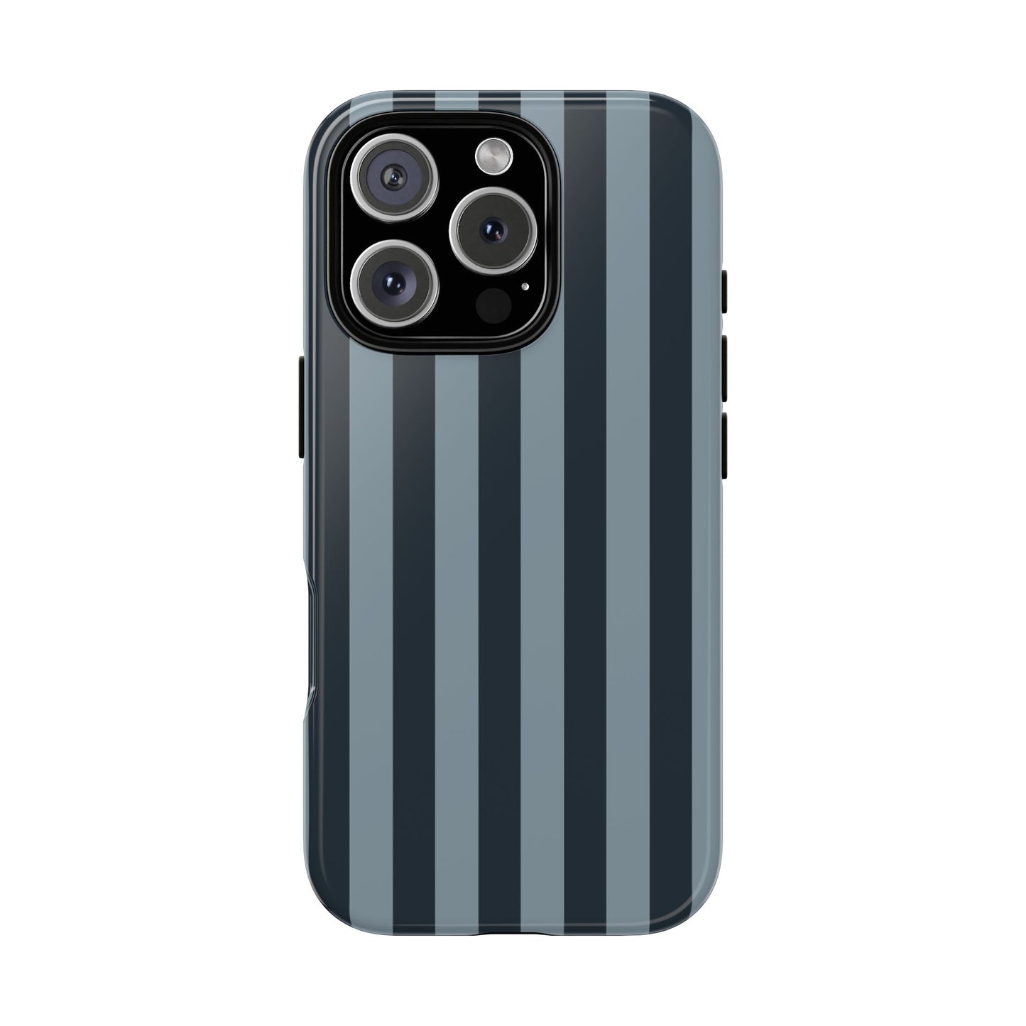 iPhone 16 Pro / Glossy Phone Case - ’Dark Blue Stripe Pattern’ Phone Case