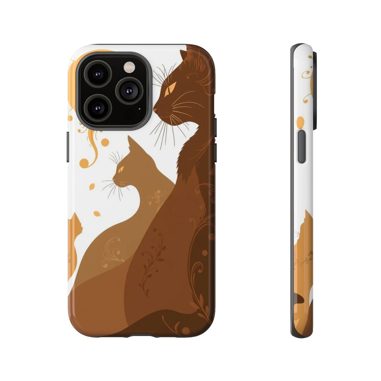 iPhone 14 Pro Max / Glossy Phone Case - Abstract Cat Pattern Design Phone Case