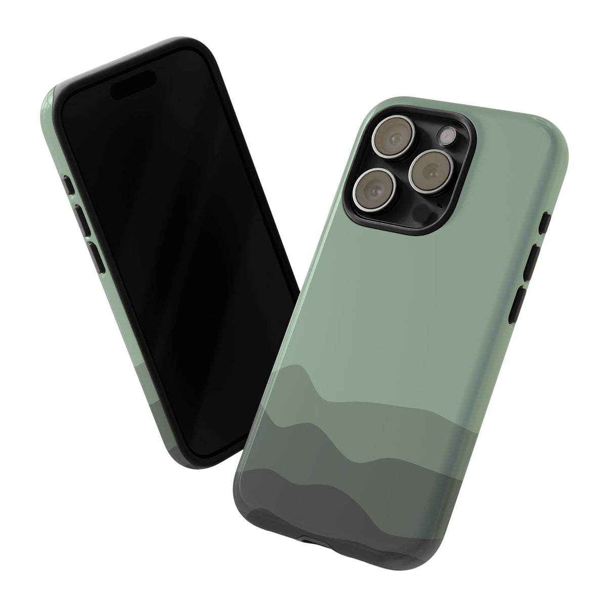 Green Abstract Waves Protective Phone Case - Green Phone Case