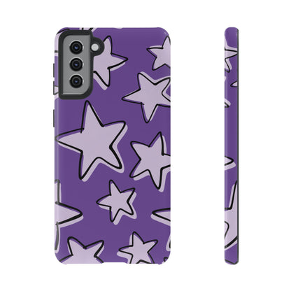 Violet Purple Doodle Star Phone Case