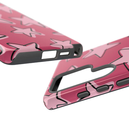 Raspberry Pink Doodle Star Phone Case
