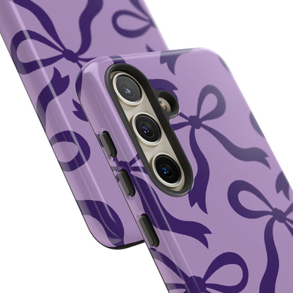 Bold Lilac and Deep Purple Bow Pattern Phone Case - Purple Phone Case