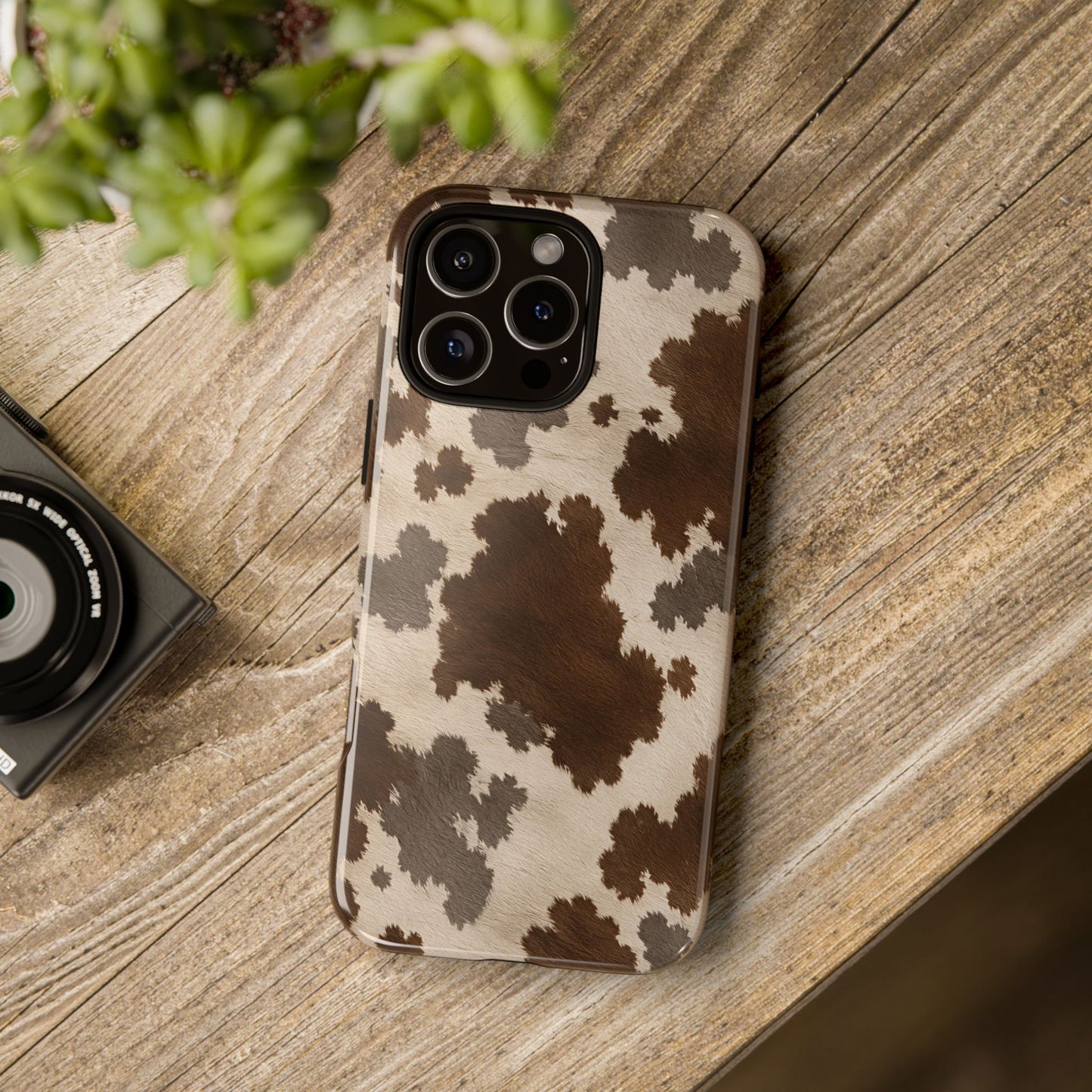 Stylish Mocha Cow Print Phone Case