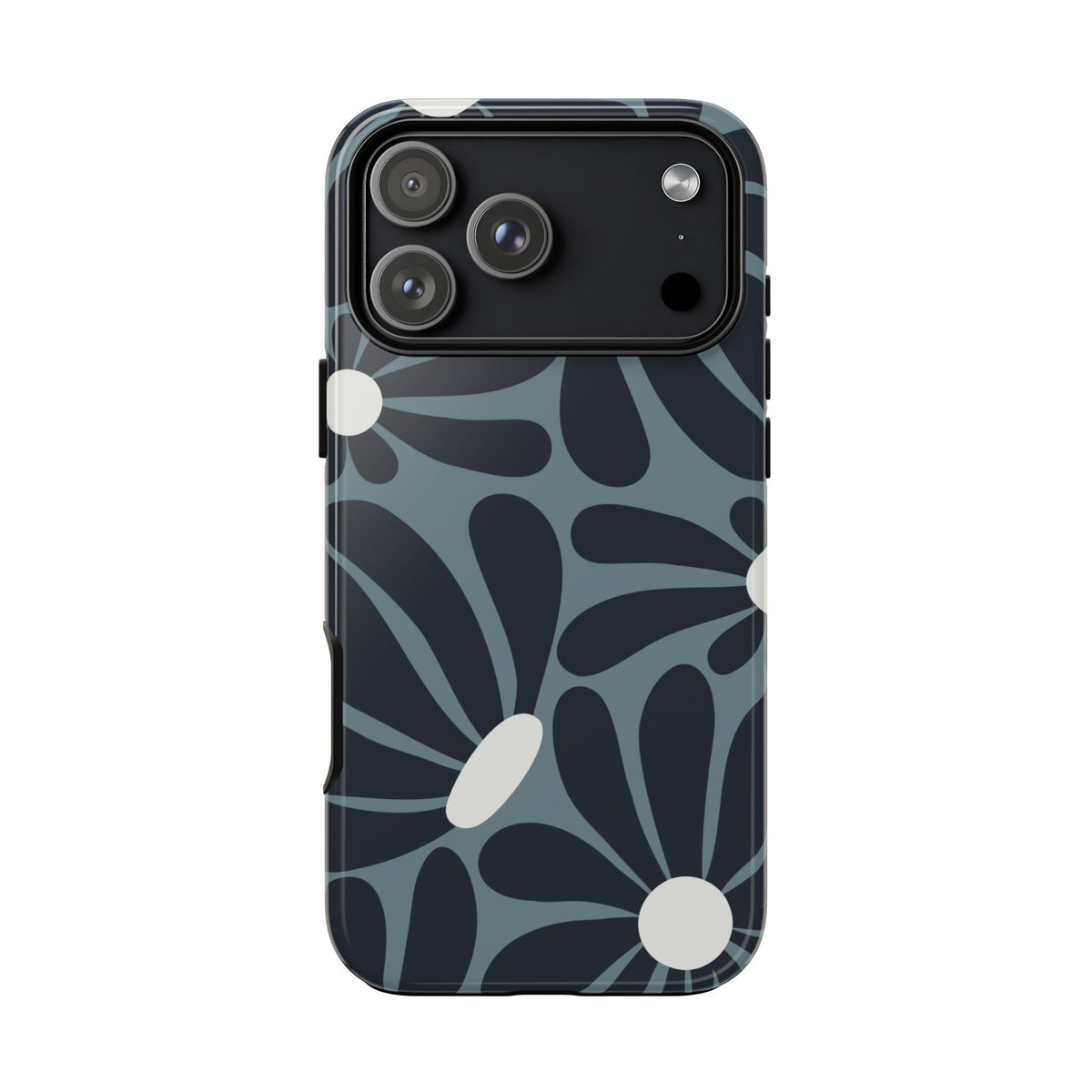 Retro Navy Blue & White Daisy Pattern Phone Case - Blue Phone Case - iPhone 18 Pro Max / Glossy
