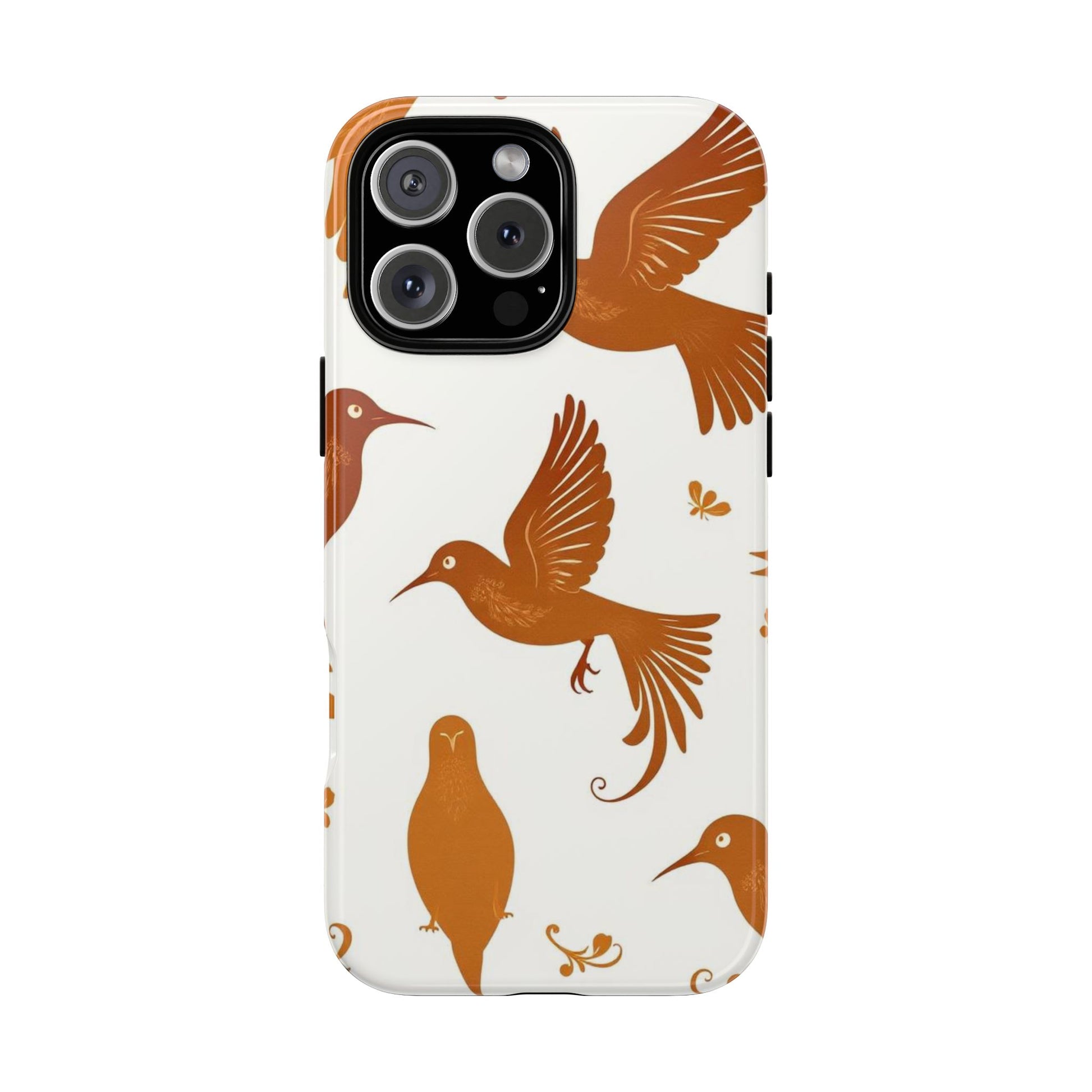Abstract Bird Pattern Phone Case - White Phone Case - iPhone 16 Pro Max / Glossy