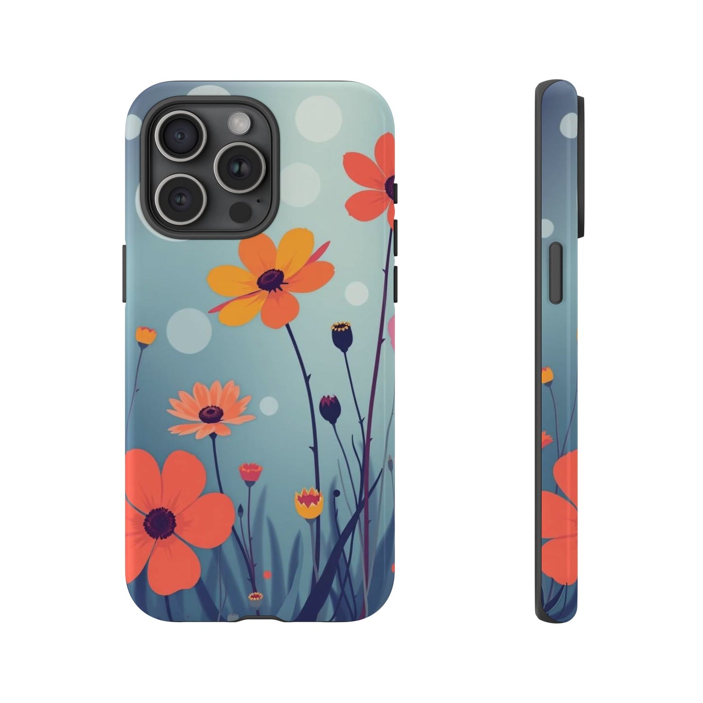 iPhone 15 Pro Max / Glossy Phone Case - Vibrant Wildflowers Design Phone Case