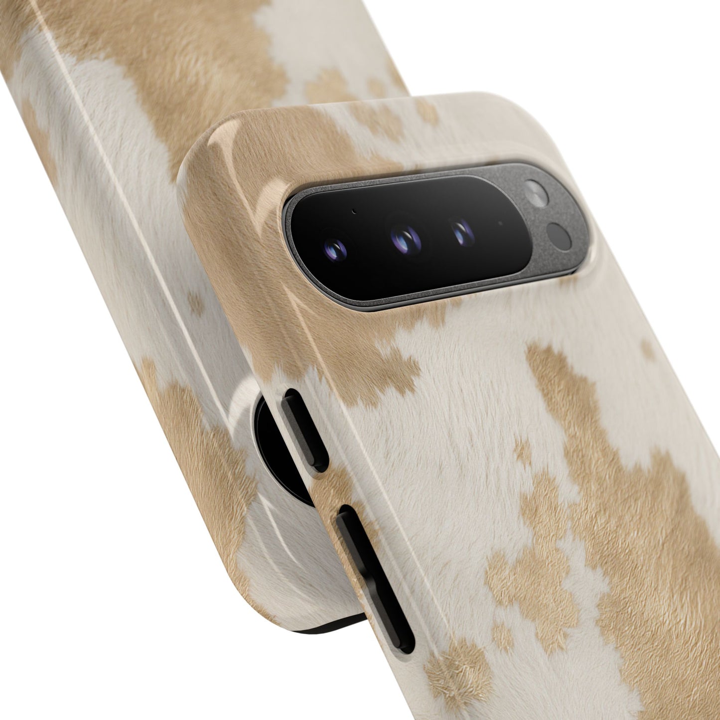 Elegant Champagne Cow Print Phone Case