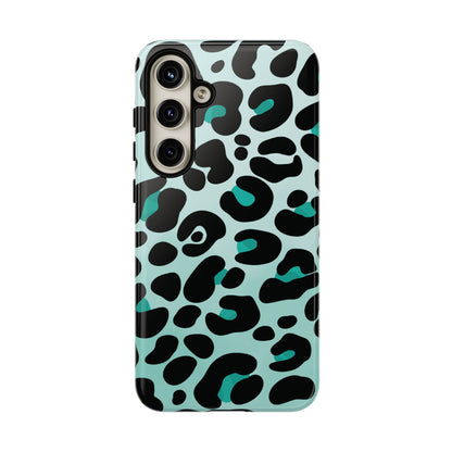 Cool Aqua Leopard Print Phone Case