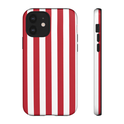 Simple Dark Pink & White Stripe Pattern Phone Case - Pink Phone Case - iPhone 12 / Glossy