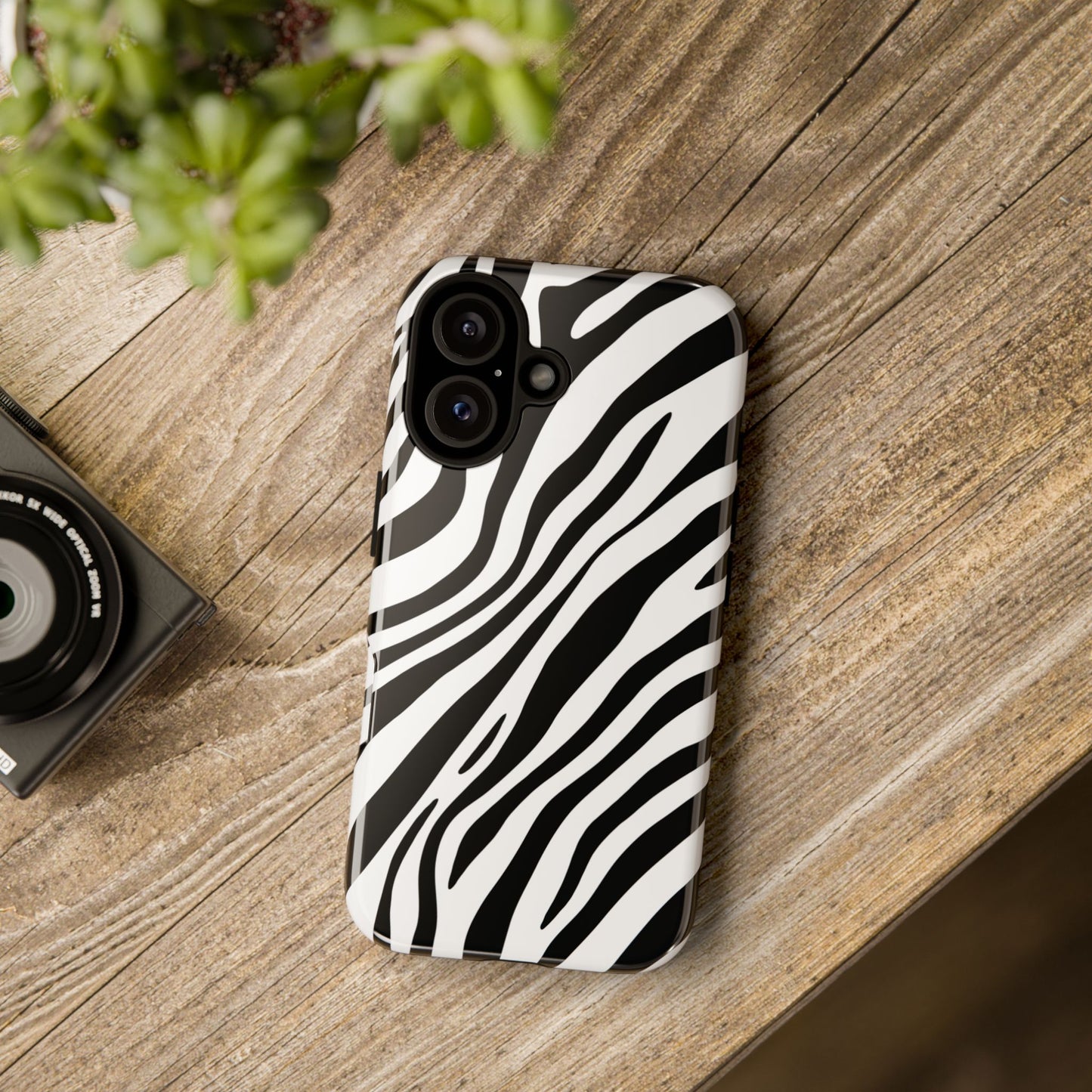 Modern Monochrome Zebra Print Phone Case