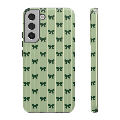 Retro Forest Green Bow Pattern Phone Case