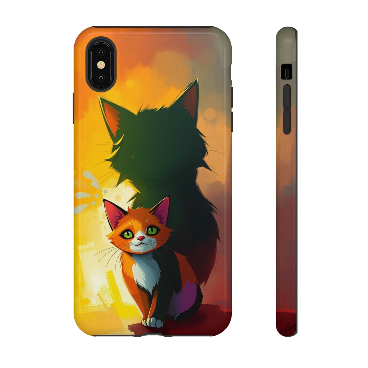 iPhone XS MAX / Glossy Phone Case - Acrylic Style Shadow Cat Design Phone Case