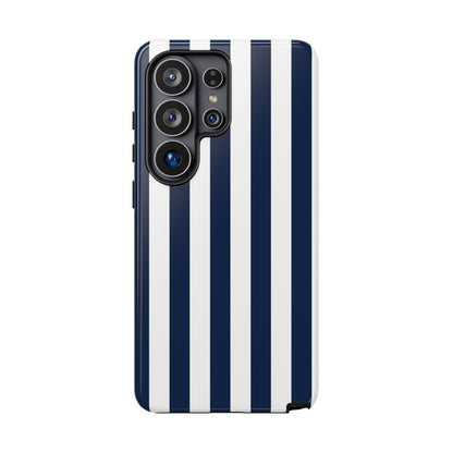Simple Dark Blue & White Stripe Pattern Phone Case - White Phone Case - Samsung Galaxy S26 Ultra / Glossy