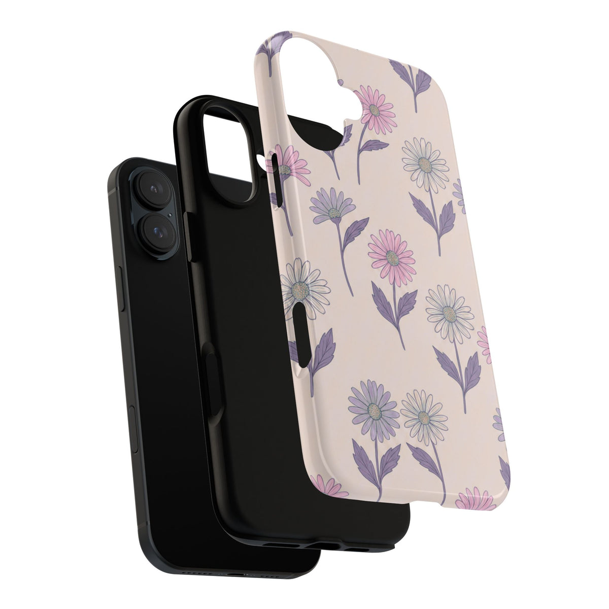 Pretty Pink & Purple Daisy Pattern Phone Case