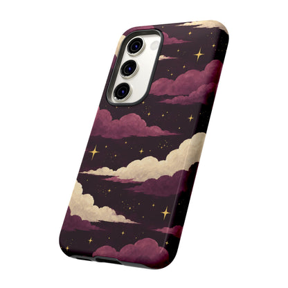 Illustrated Plum Clouds & Stars Phone Case