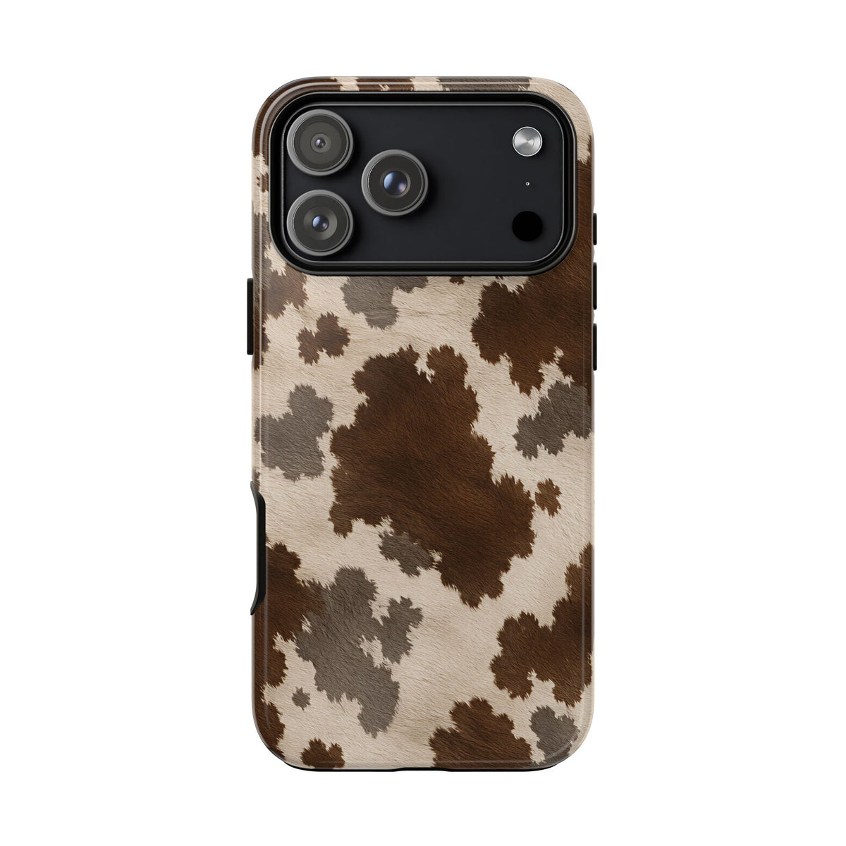 Stylish Mocha Cow Print Phone Case - Brown Phone Case - iPhone 18 Pro Max / Glossy