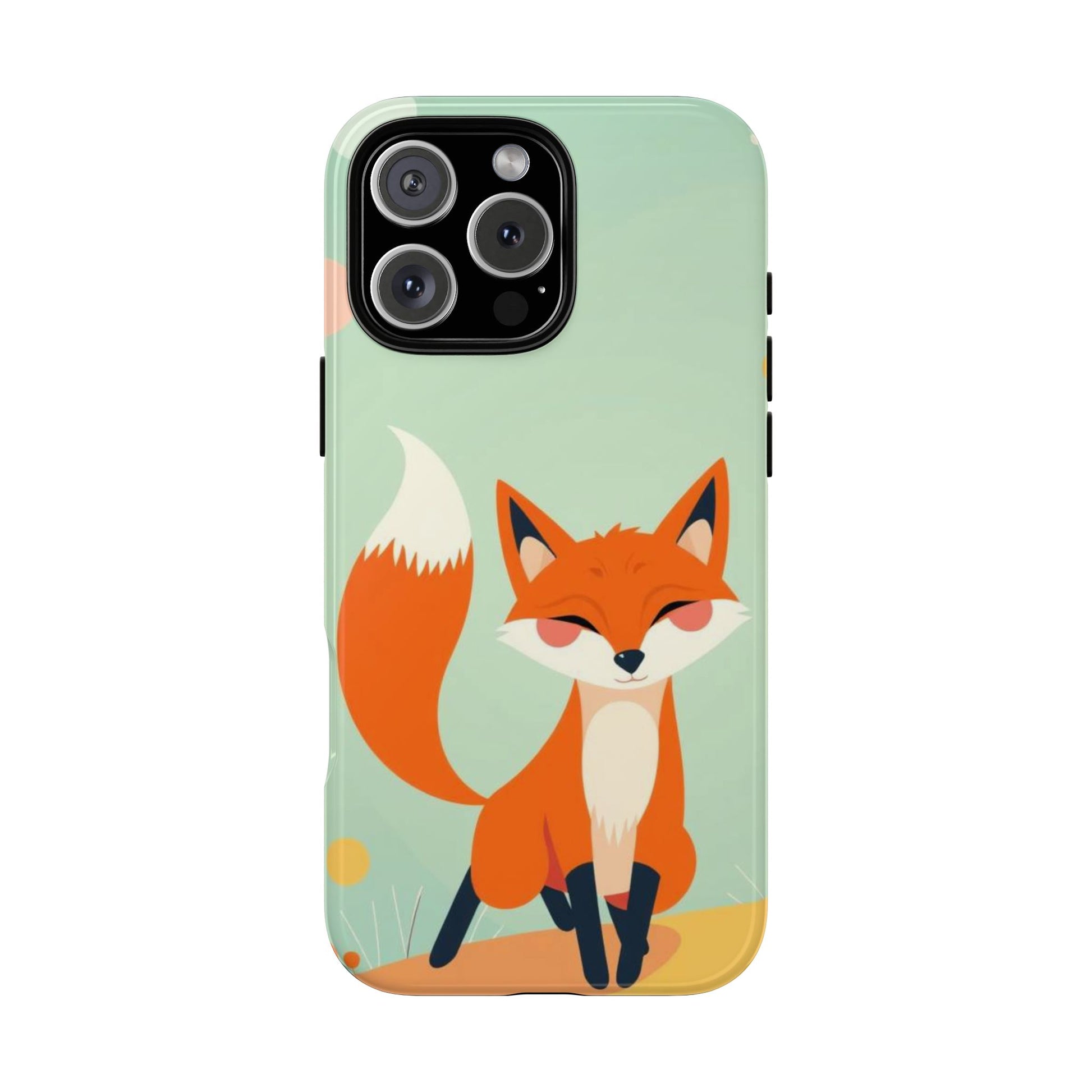 Cute Happy Fox Design Phone Case - Multicolor Phone Case - iPhone 16 Pro Max / Glossy