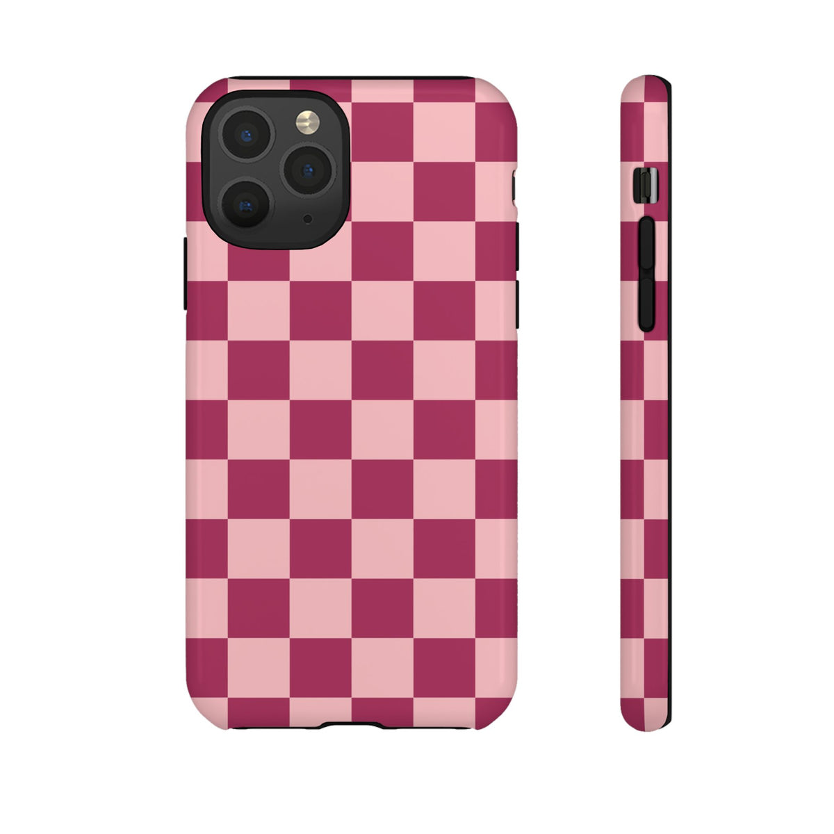 Pink Checked Pattern Phone Case - Pink Phone Case - iPhone 11 Pro / Glossy