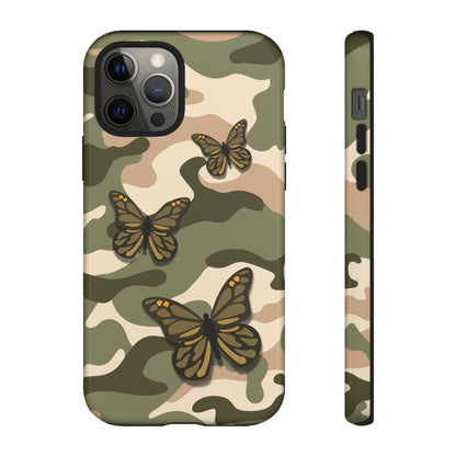 iPhone 12 Pro / Glossy Phone Case - Green Butterfly Camo Phone Case