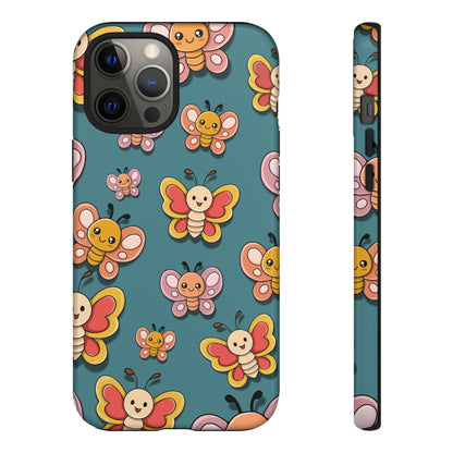 Blue Butterfly Sticker Design Phone Case - Blue Phone Case - iPhone 12 Pro Max / Glossy