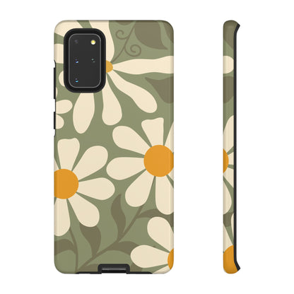 Samsung Galaxy S20+ / Glossy Phone Case - ’Retro Green Daisy Pattern #2’ Phone Case