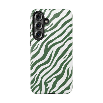 Stylish Sage Zebra Print Phone Case