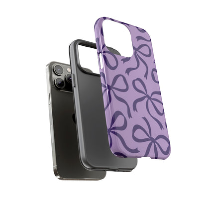 Bold Lilac and Deep Purple Bow Pattern Phone Case
