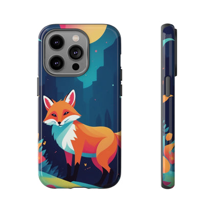 iPhone 14 Pro / Glossy Phone Case - Stylised Fox Design Phone Case