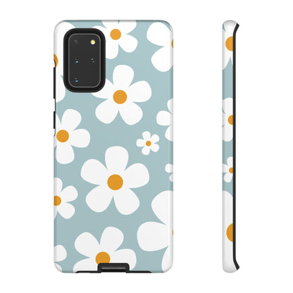Cute Blue Daisy Pattern Phone Case - Blue Phone Case - Samsung Galaxy S20+ / Glossy