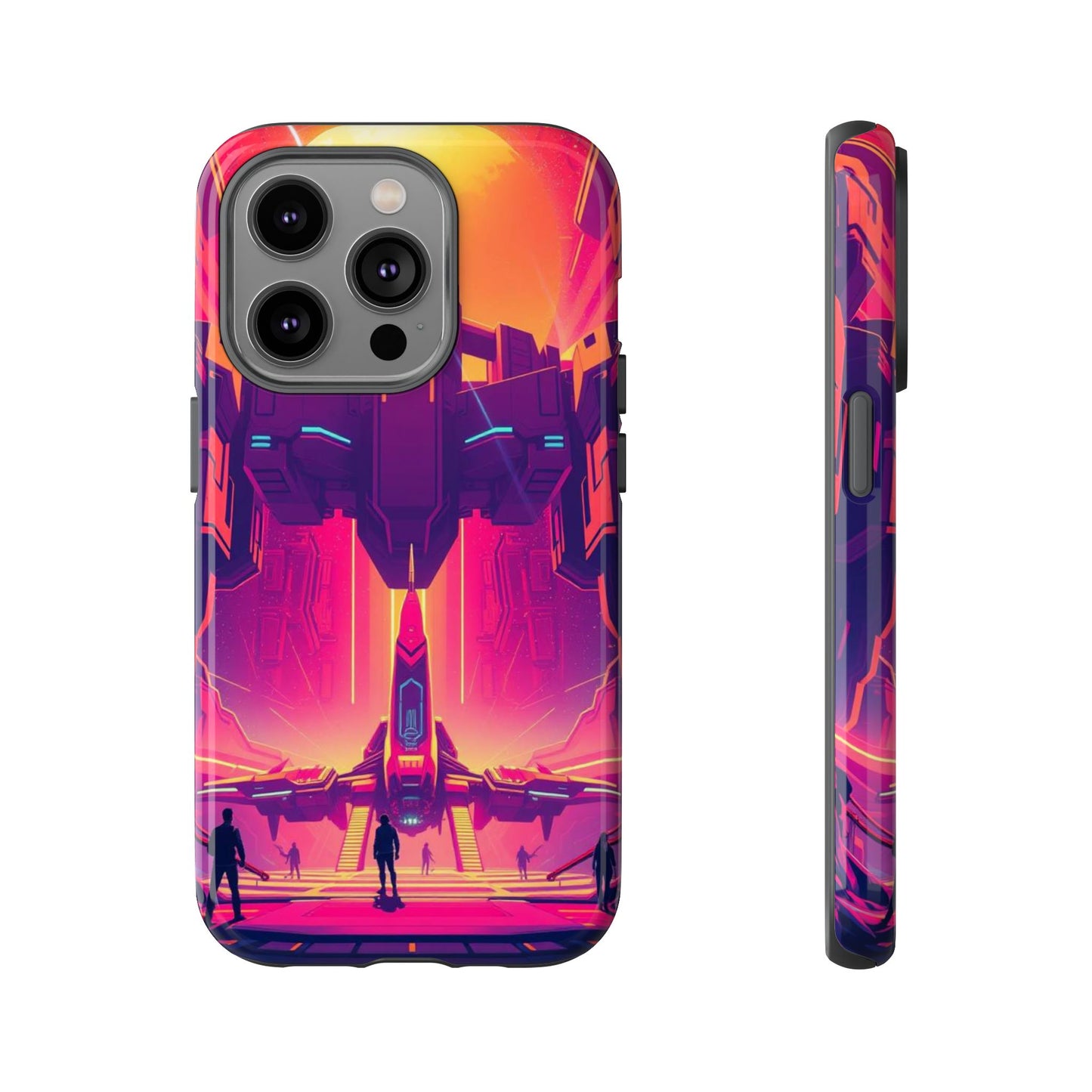 iPhone 14 Pro / Glossy Phone Case - Alien Landing Pad Design Phone Case