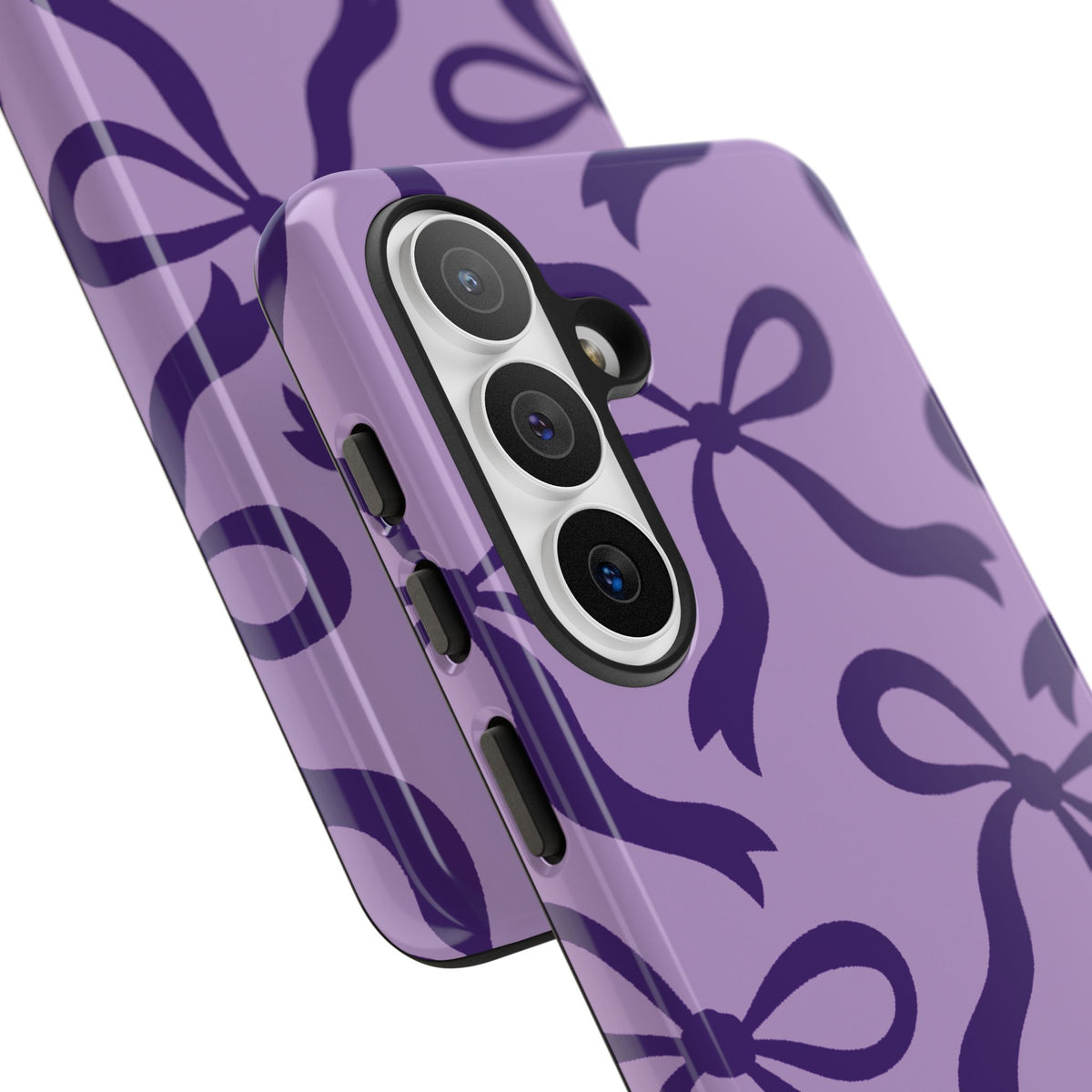 Bold Lilac and Deep Purple Bow Pattern Phone Case - Purple Phone Case