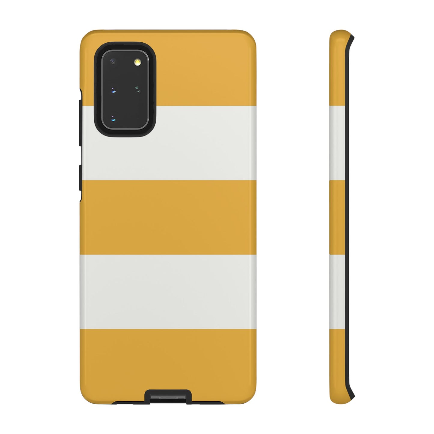 Samsung Galaxy S20+ / Glossy Phone Case - Yellow & White Horizontal Stripe Pattern Phone Case