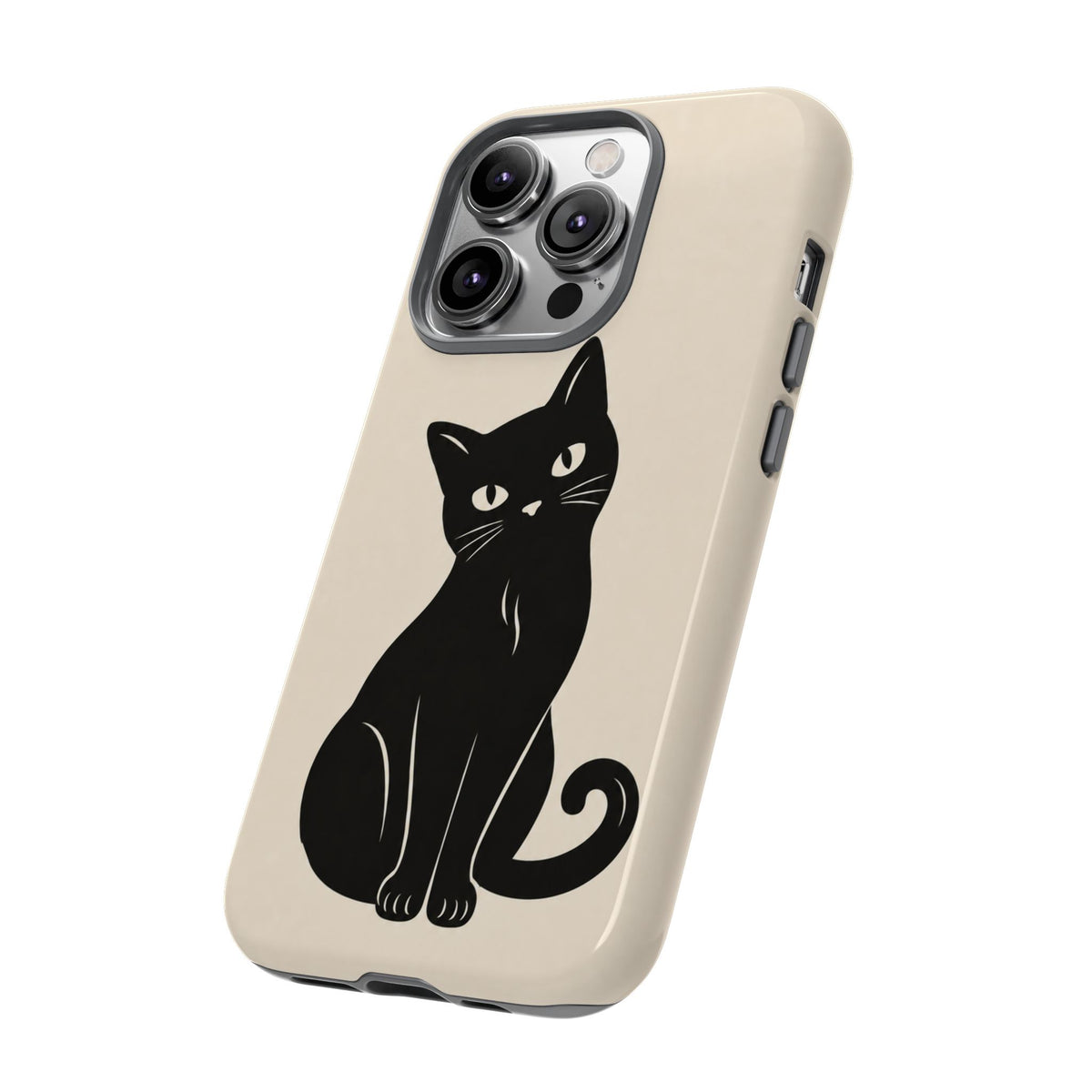 Minimalist Cream & Black Cat Phone Case
