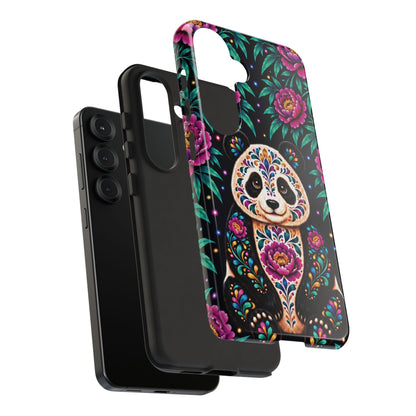 Cute Purple and Teal Calavera Panda Phone Case - Multicolor Phone Case