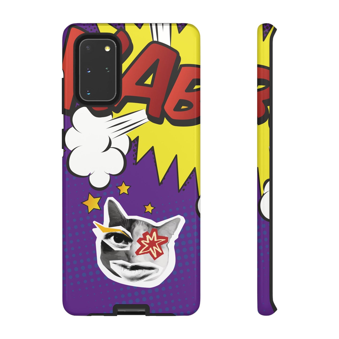 Bold Purple Pop Art Cat Phone Case - Purple Phone Case - Samsung Galaxy S20+ / Glossy
