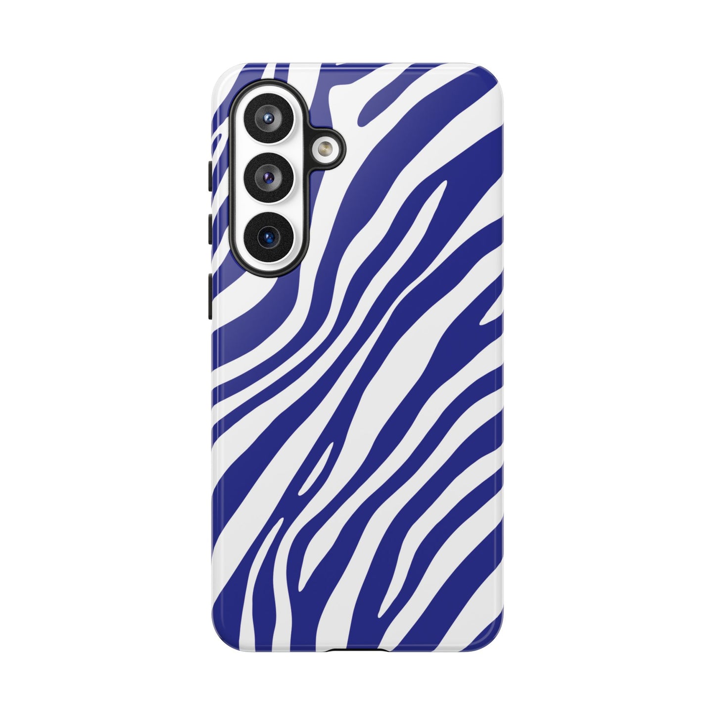 Modern Electric Blue Zebra Print Phone Case