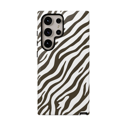 Stylish Mocha Zebra Print Phone Case