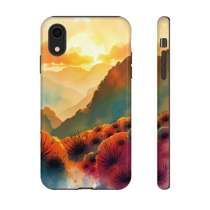 iPhone XR / Glossy Phone Case - Ideallic Watercolour Sunset Design Phone Case