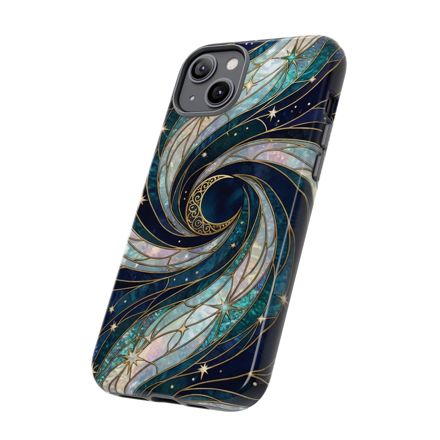 Elegant Navy & Teal Celestial Swirl Phone Case