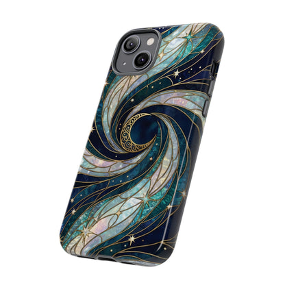 Elegant Navy & Teal Celestial Swirl Phone Case