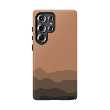 Brown Abstract Waves Protective Phone Case - Brown Phone Case - Samsung Galaxy S25 Ultra / Glossy