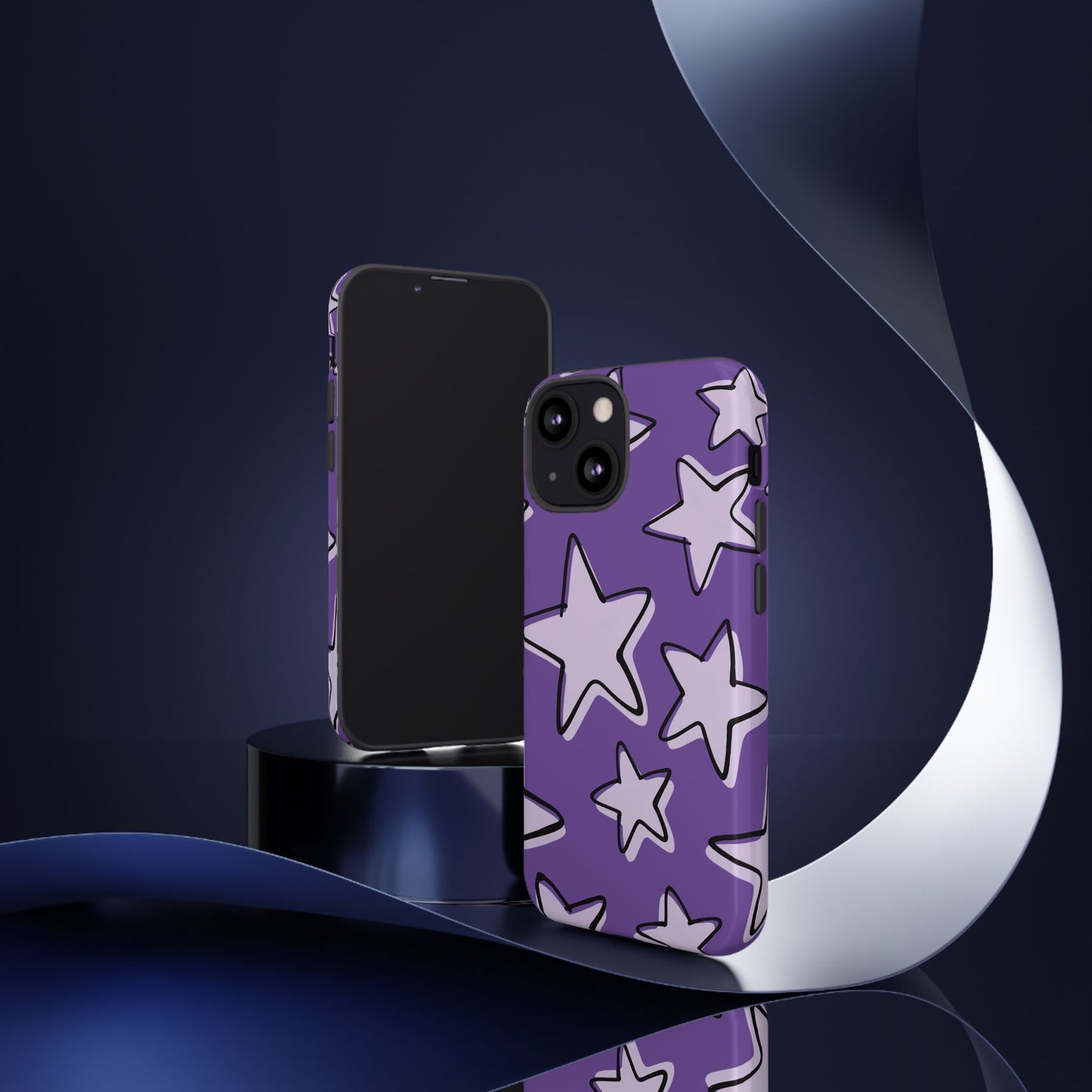 Violet Purple Doodle Star Phone Case