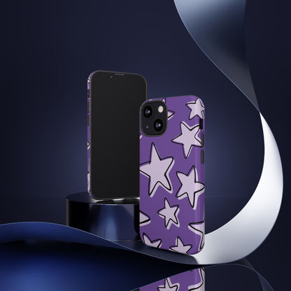 Violet Purple Doodle Star Phone Case