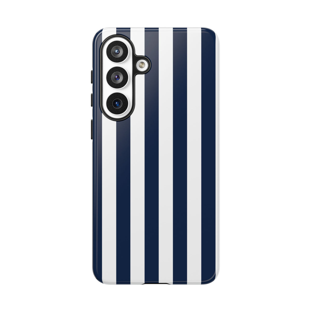 Simple Dark Blue & White Stripe Pattern Phone Case - White Phone Case - Samsung Galaxy S26 Plus / Glossy