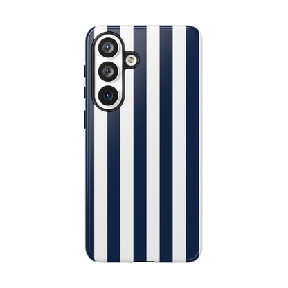 Simple Dark Blue & White Stripe Pattern Phone Case - White Phone Case - Samsung Galaxy S26 Plus / Glossy