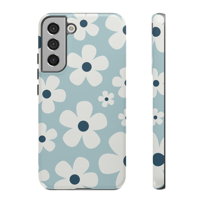 Samsung Galaxy S22 Plus / Glossy Phone Case - Cute Light Blue Daisy Pattern Phone Case